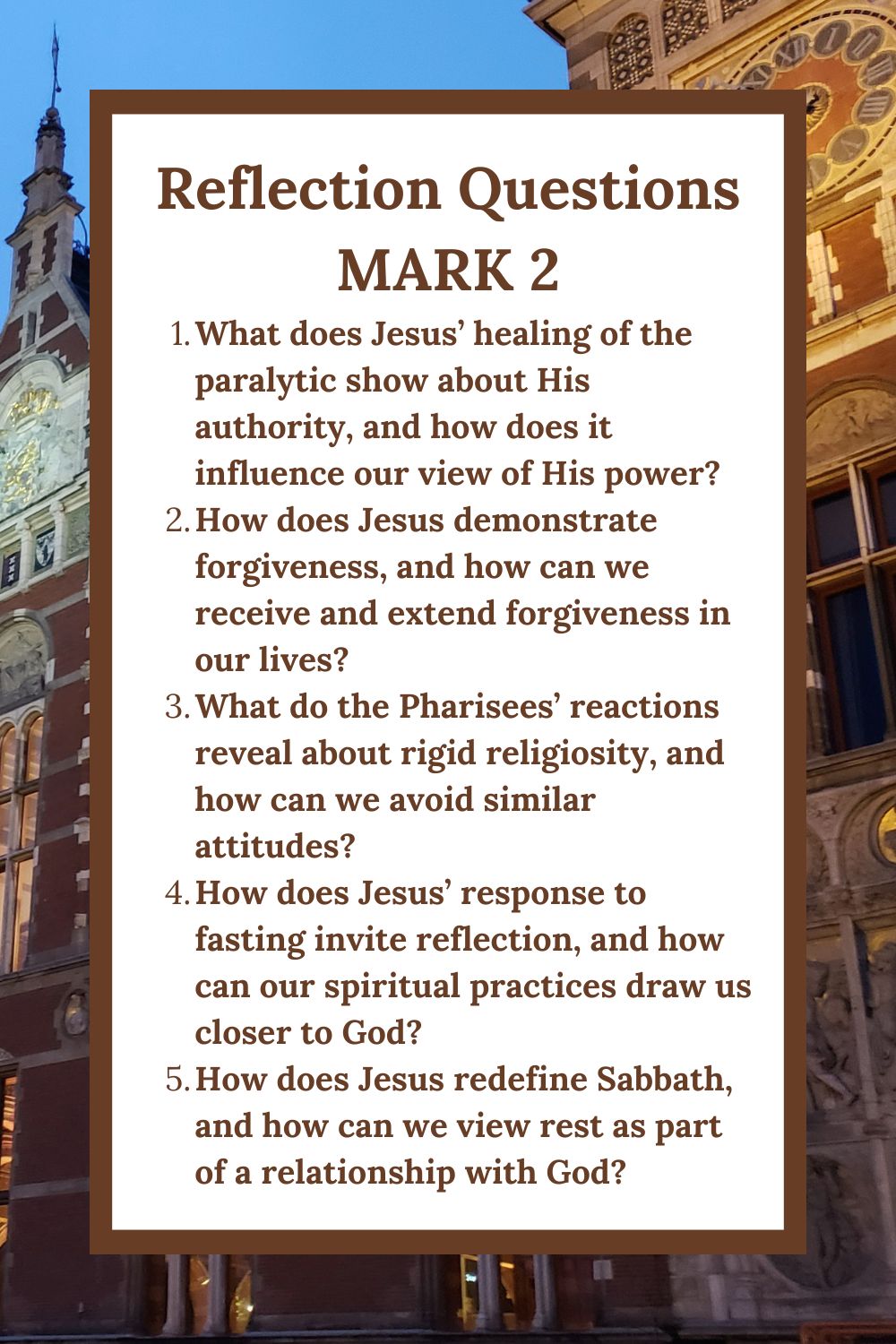 Reflection Questions for Mark 2