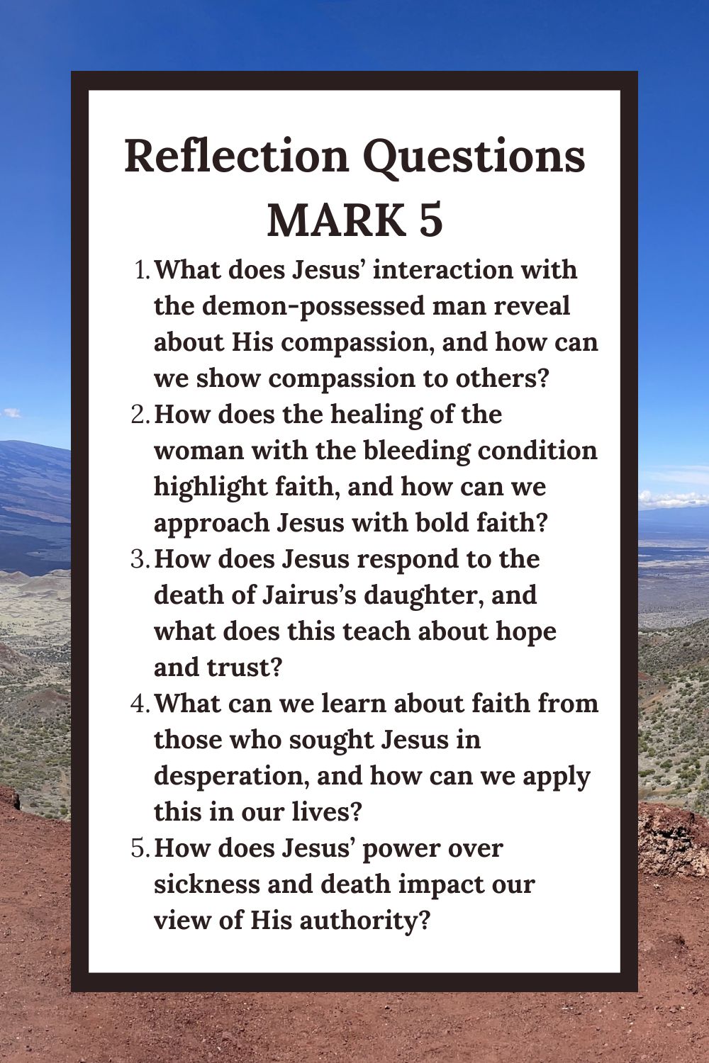 Reflection Questions for Mark 5