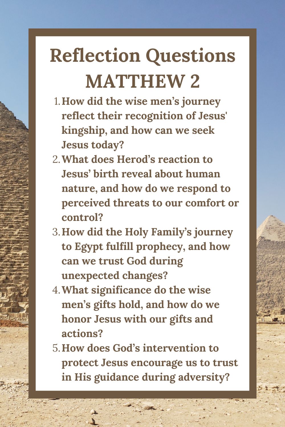 Bible Study Reflection Questions Matthew 2