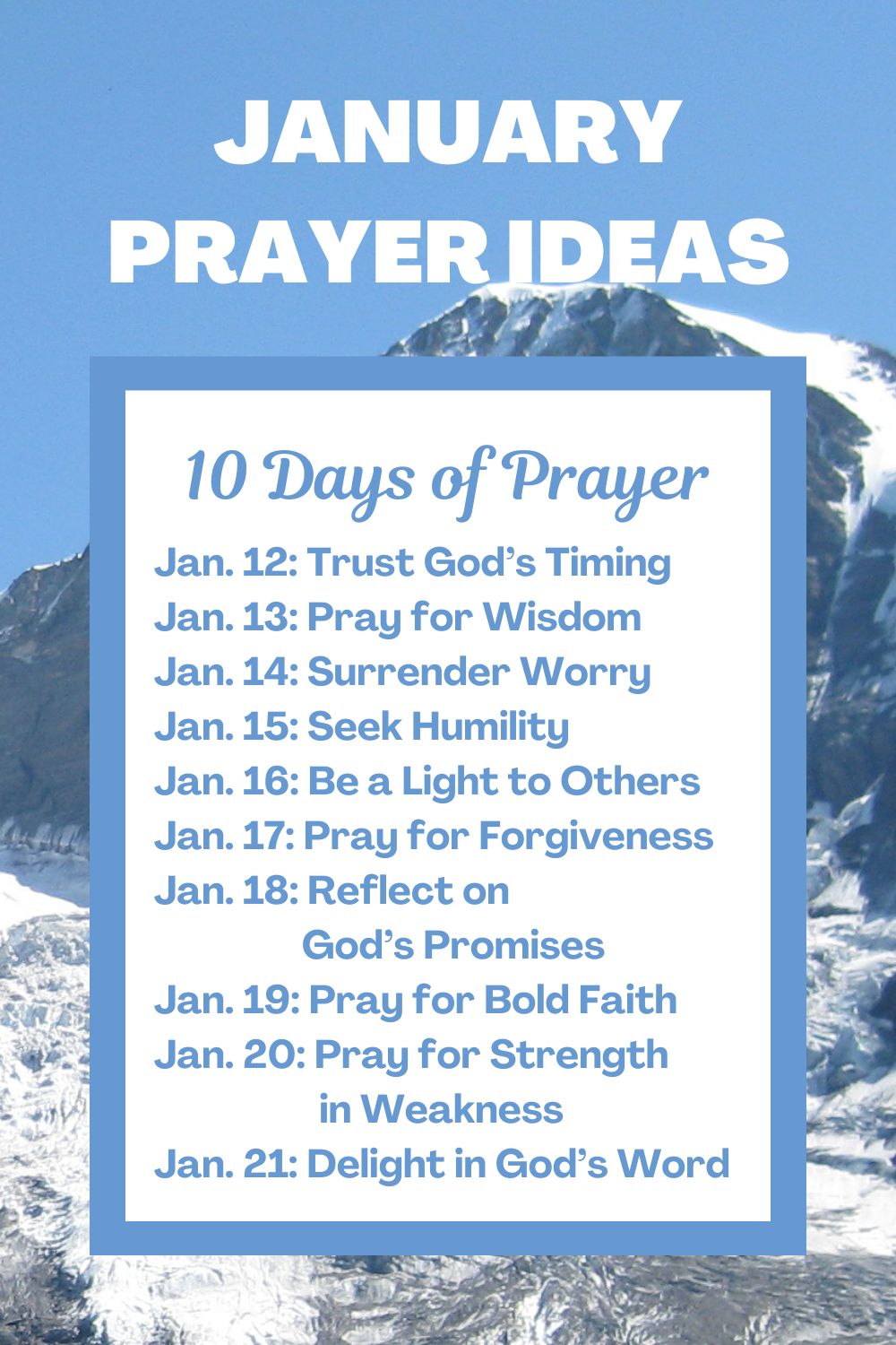 January Prayer Ideas: 10 Days of Prayer