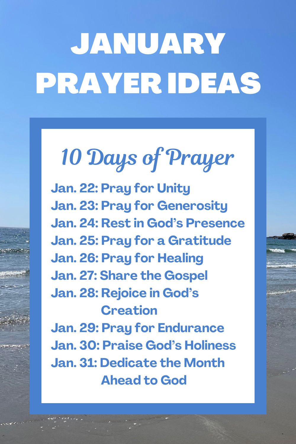 January Prayer Ideas: 10 Days of Prayer