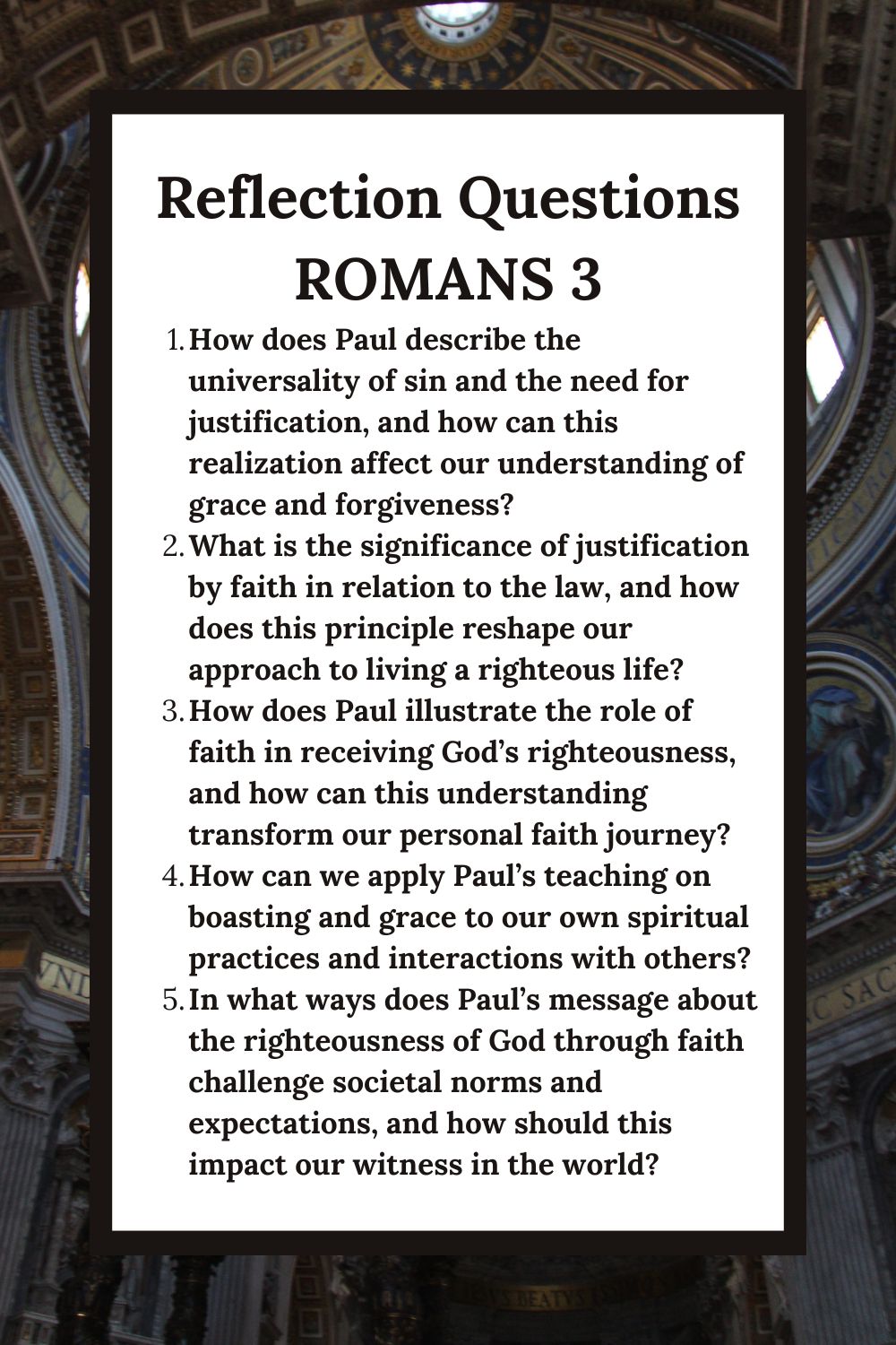 Reflection Questions for Romans 3