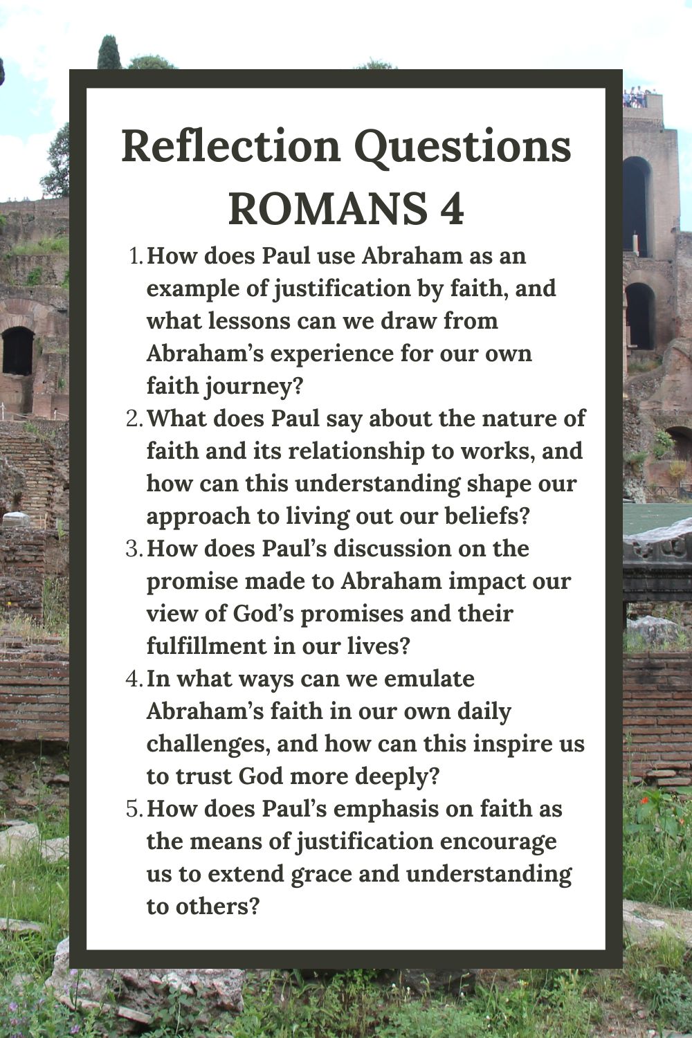 Reflection Questions for Romans 4