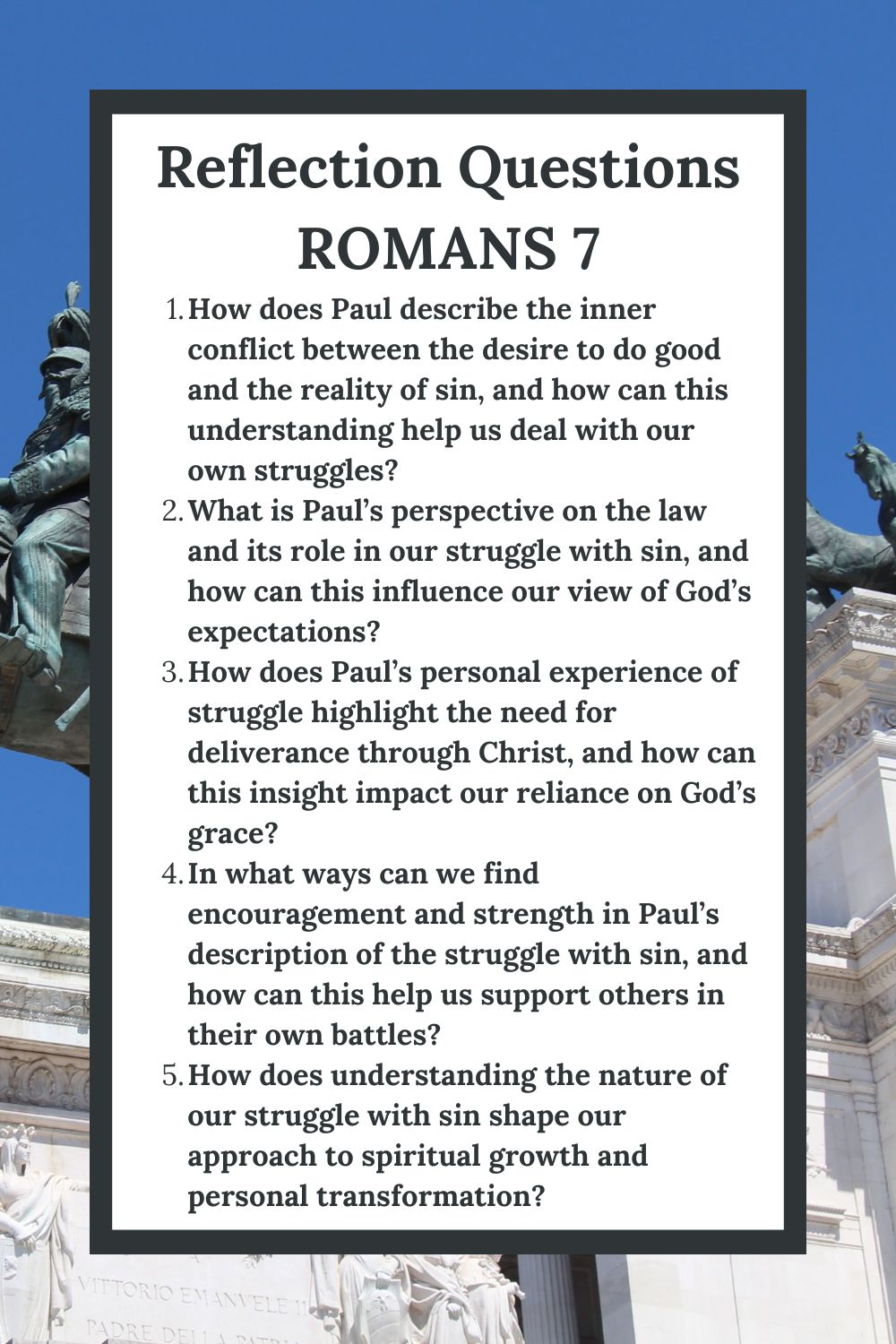 Reflection Questions for Romans 7