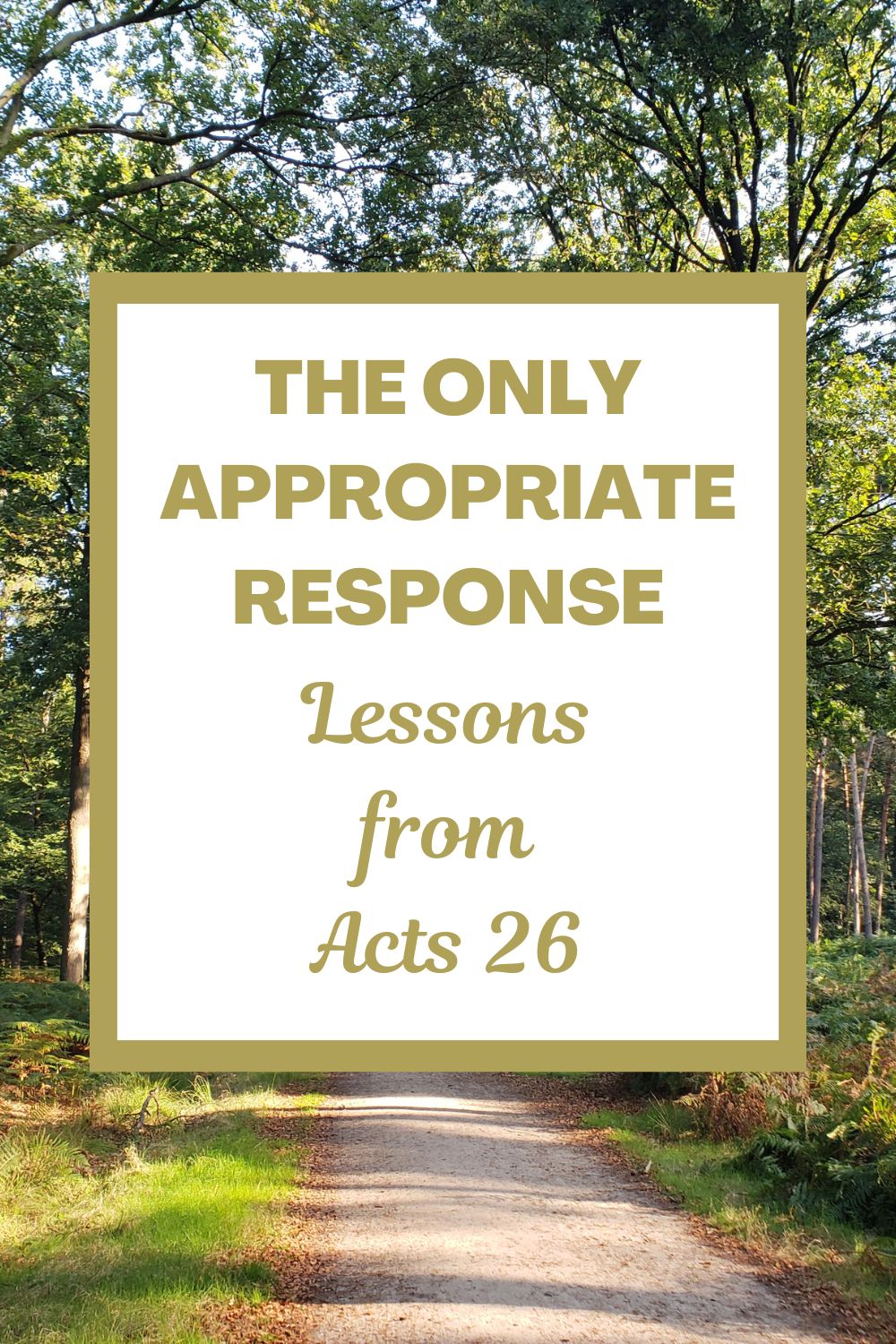The Only Appropriate Response: Lessons from Acts 26
