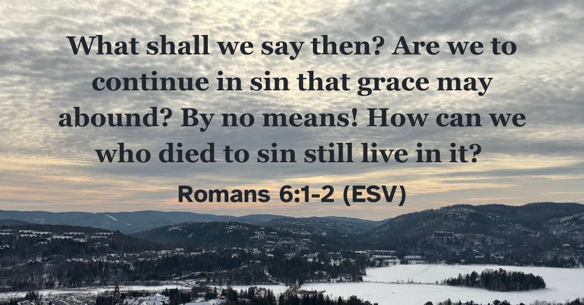 Romans 6:1-2 (ESV): What shall we say then? Are we to continue in sin that grace may abound? By no means! How can we who died to sin still live in it?