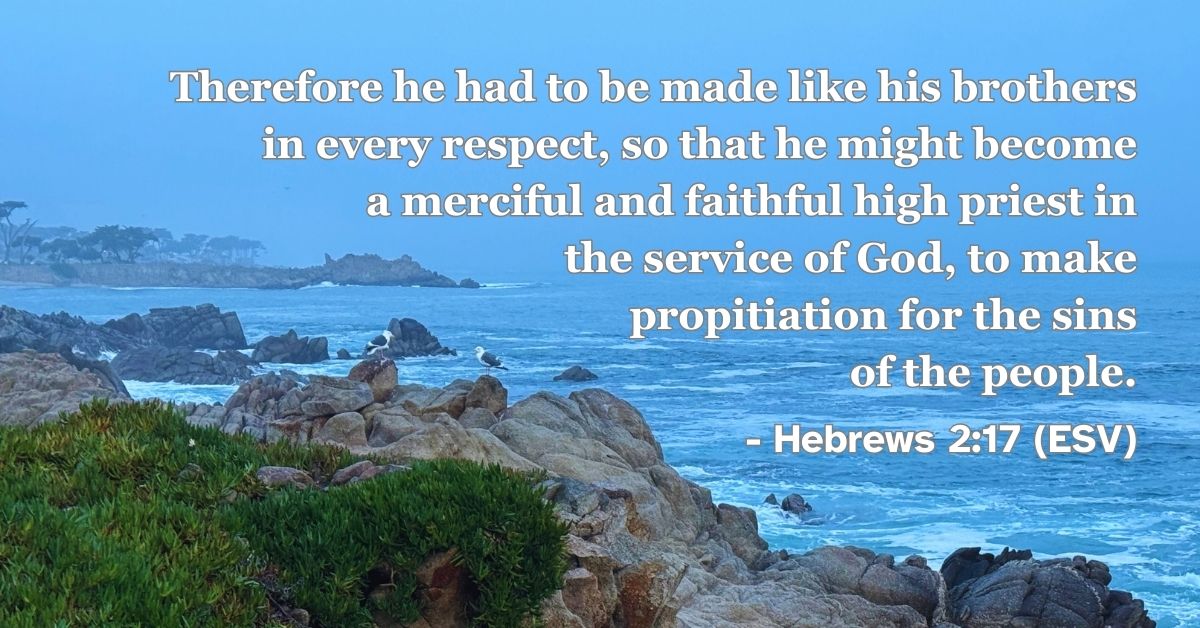 Hebrews 2:17 (ESV): Therefore he had to be made like his brothers in every respect, so that he might become a merciful and faithful high priest in the service of God, to make propitiation for the sins of the people.