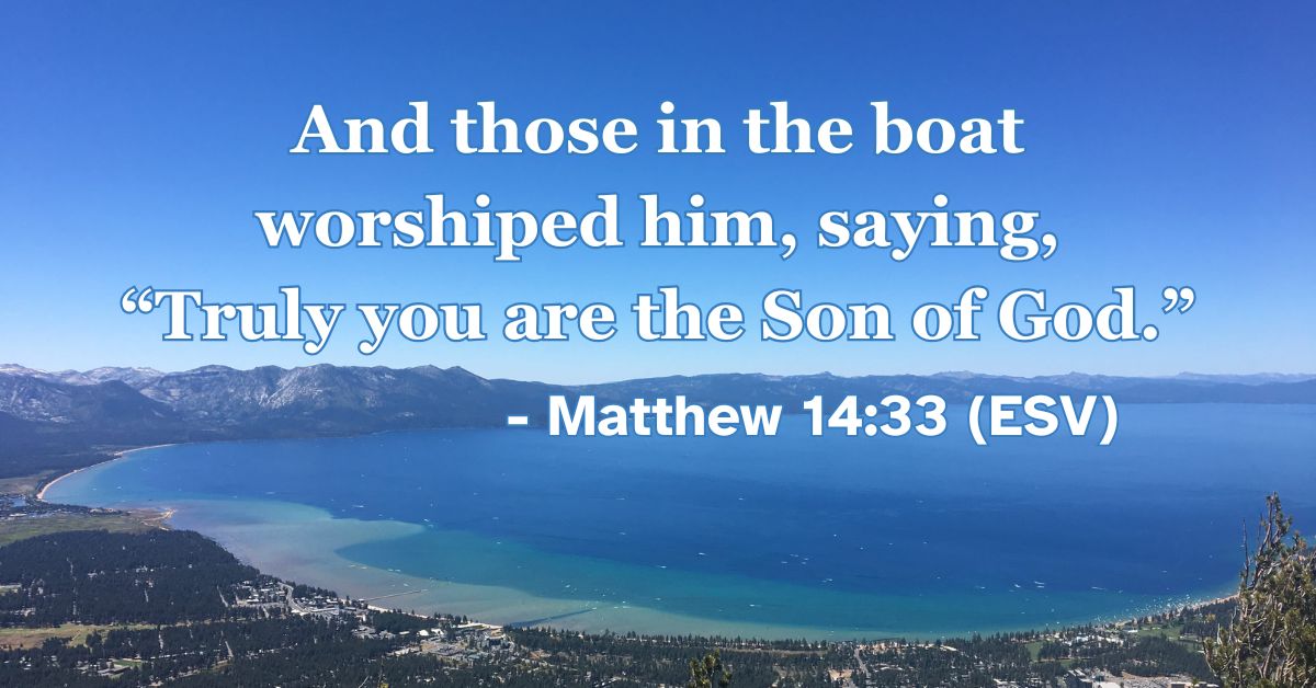 Matthew 14:33 (ESV): And those in the boat worshiped him, saying, “Truly you are the Son of God.”