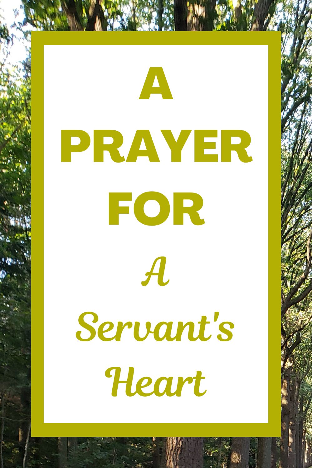 A Prayer for a Servant’s Heart