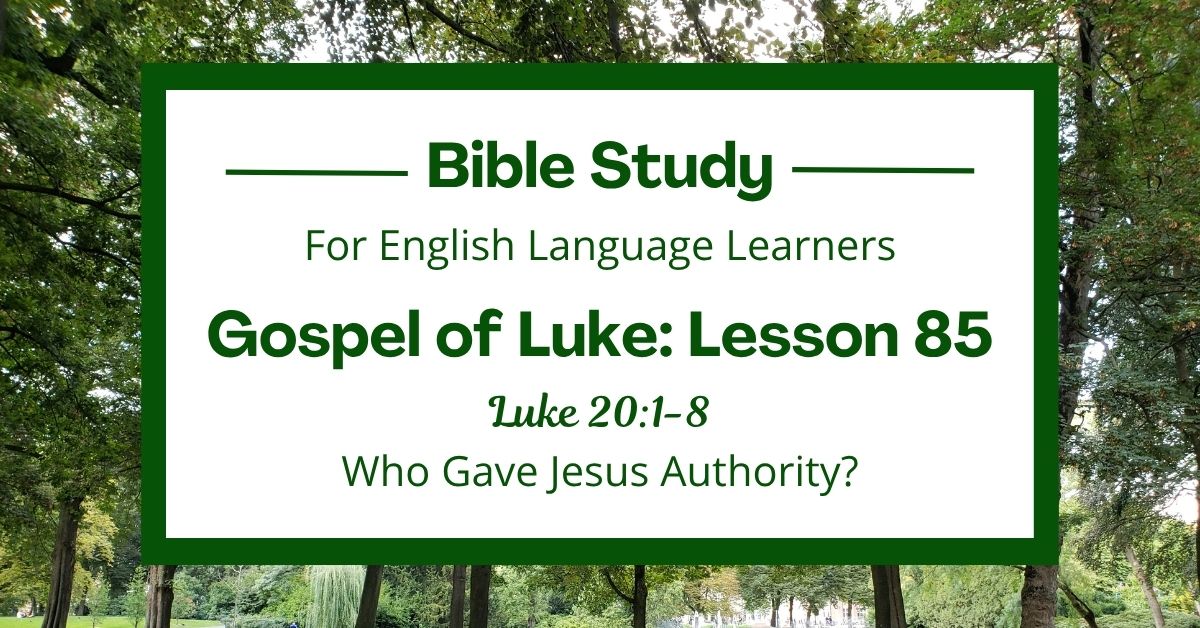 ELL Bible Study: Luke 20:1-8 — Who Gave Jesus&nbsp;Authority?