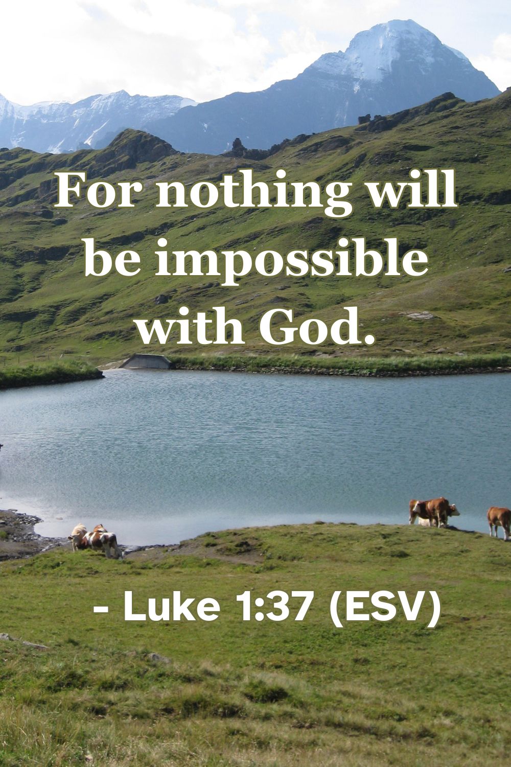 Luke 1:37 (ESV): For nothing will be impossible with God.