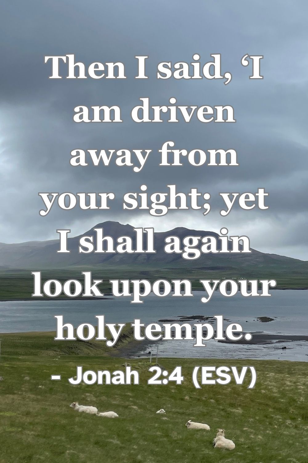 Jonah 2:4 (ESV): Then I said, ‘I am driven away from your sight; yet I shall again look upon your holy temple.