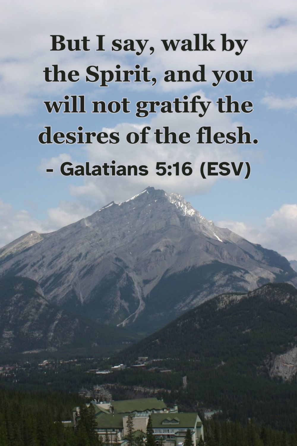 Galatians 5:16 (ESV): But I say, walk by the Spirit, and you will not gratify the desires of the flesh.