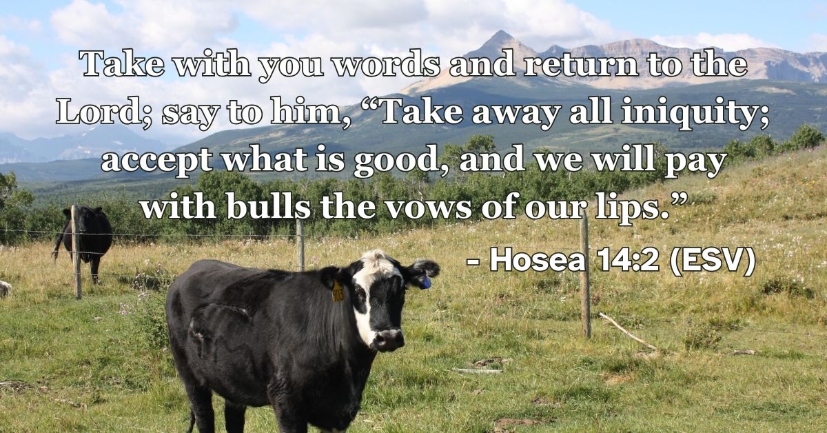 Bible verse from Hosea 14:2 about returning to the Lord.