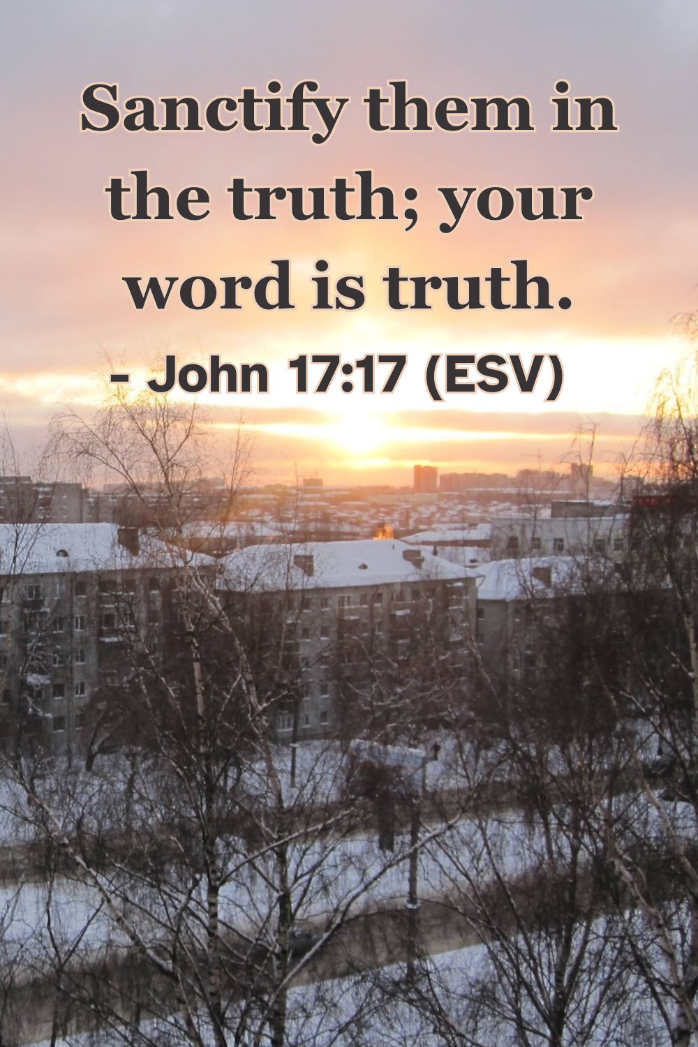 Bible verse from John 17:17 about being sanctified in truth.