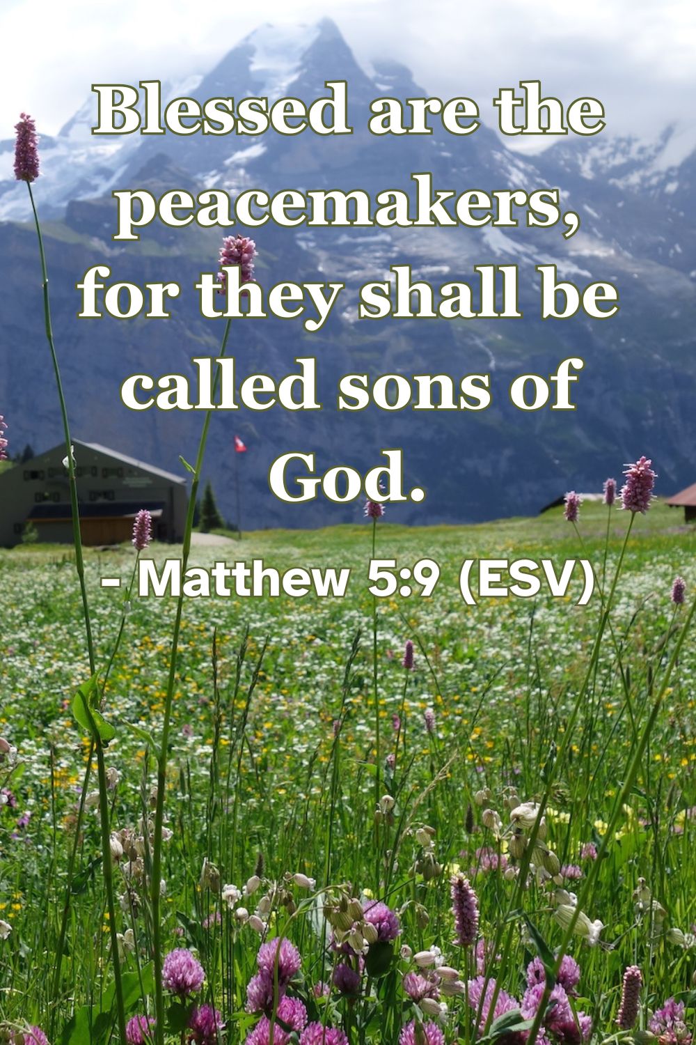 Matthew 5:9 (ESV): Blessed are the peacemakers, for they shall be called sons of God.