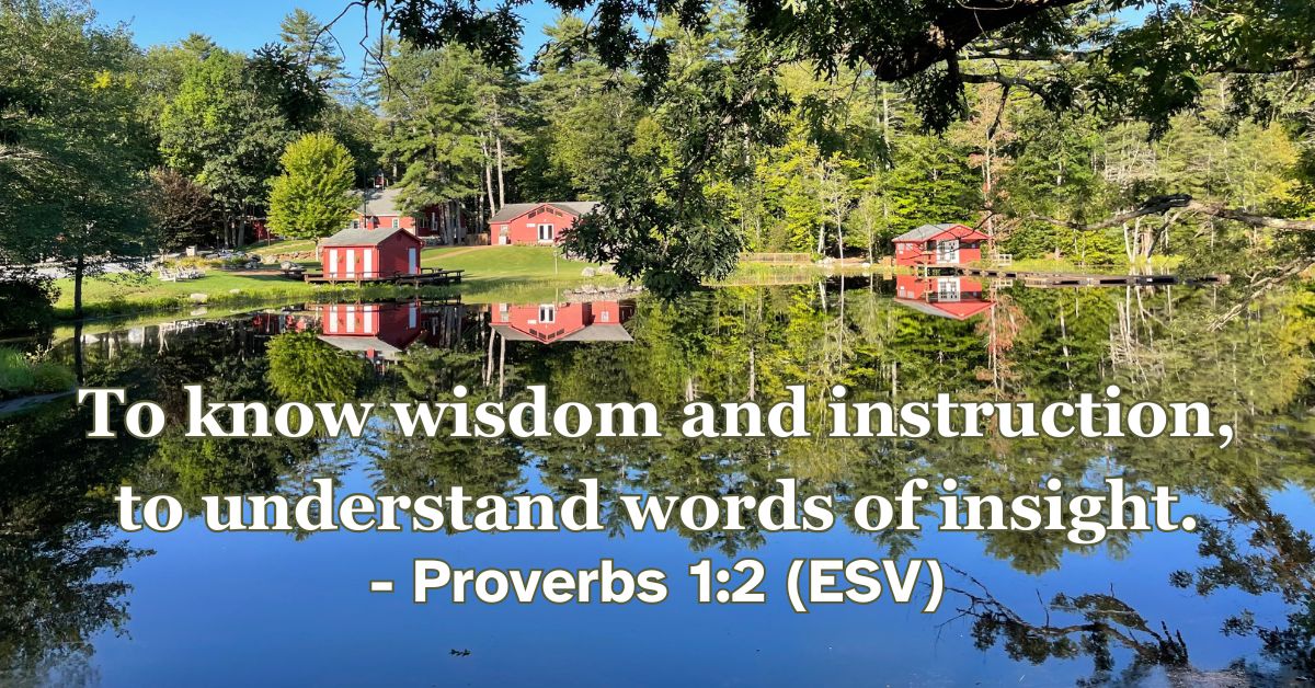 Proverbs 1:2 (ESV): To know wisdom and instruction, to understand words of insight.